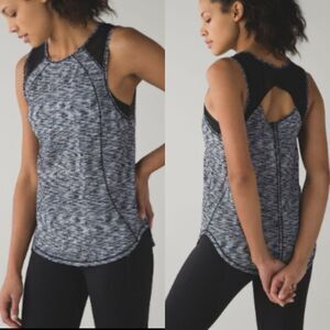 LULULEMON Sculpt Tank Top Black White Pattern Size 8 Estimated